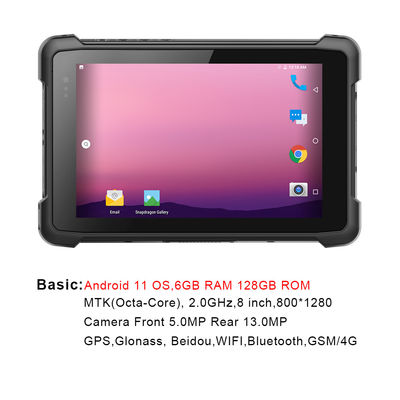 바코드 스캐너와 OS 산업적 울퉁불퉁한 안드로이드 타블렛 6G RAM 128G ROM