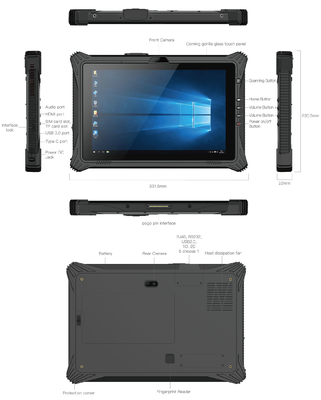 인텔 N5105 울퉁불퉁한 태블릿 PC IPS HDMI 860mAh 배터리 IP65 보호 수준