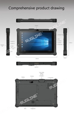 NFC 1D / 2D 스캐너와 RUGLINE 산업적 울퉁불퉁한 태블릿 윈도우 10