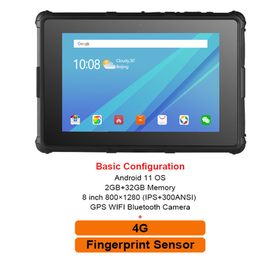 안드로이드 OS 울퉁불퉁한 태블릿 PC 8 인치 800X1280 IPS GPS IP67 현명한 RF8R
