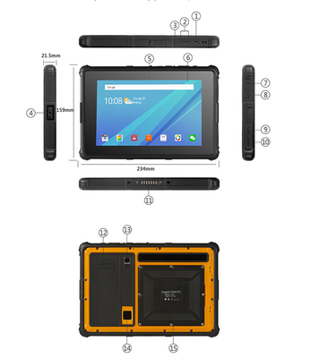 안드로이드 OS 울퉁불퉁한 태블릿 PC 8 인치 800X1280 IPS GPS IP67 현명한 RF8R
