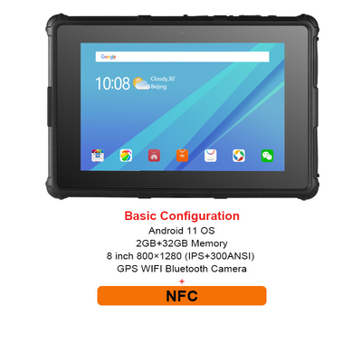 안드로이드 OS 울퉁불퉁한 태블릿 PC 8 인치 800X1280 IPS GPS IP67 현명한 RF8R